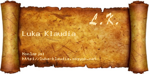 Luka Klaudia névjegykártya